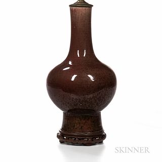 Copper Red-glazed Lamp Vase
