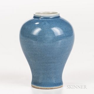 Small Sky Blue-glazed Meiping Vase