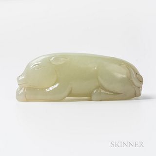 Nephrite Jade Carving of a Pig
