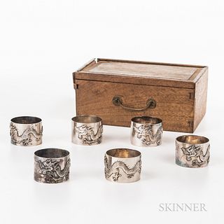 Set of Six Sterling Silver Napkin Rings