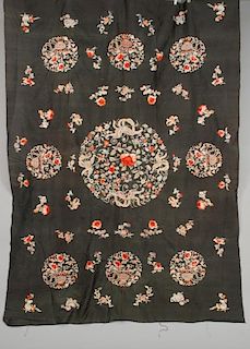 CHINESE SILK EMBROIDERED PANEL, EARLY 20th C.