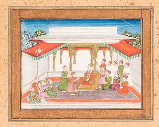 Miniature Painting Depicting a Seated Ruler