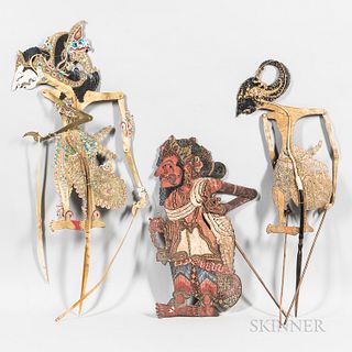 Group of Wayang Shadow Puppets