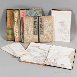 Six Sets of Woodblock Painting Leaves and a Group of Envelops