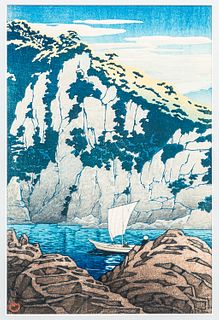 Kawase Hasui (1883-1957), Horai Rock, Kiso River