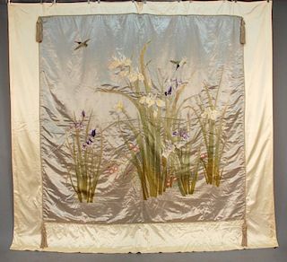JAPANESE EMBROIDERED PANEL, EARLY 20th C.