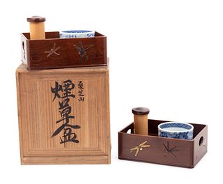 A Pair of Shibyama Style Smoking Boxes