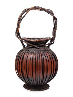 A Large Bamboo Flower Arranging Basket