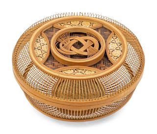 A Woven Basket and Cover