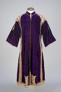 ETHNIC METALLIC EMBROIDERED ROBE, EARLY 20th C.