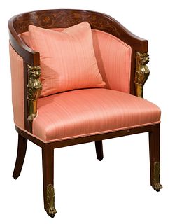 Regency Style Inlaid Library Chair