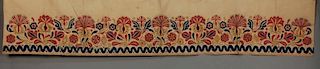INDIAN EMBROIDERED VALANCE, 20th C.