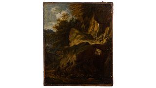 Unknown Artist (European, likely 18th-19th Century) Landscape Oil on Canvas