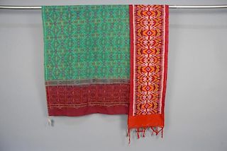 TWO INDONESIAN SILK TEXTILES, c. 1930.