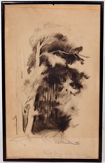 Unknown Artist (German, 20th Century) Charcoal on Paper