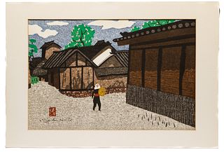 Kiyoshi Saito (Japanese, 1907-1997) 'Spring in Aizo' Woodblock Print