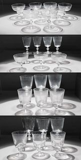 Sidney Waugh for Steuben '7725' Champagne, Water and Cordial Glass Assortment