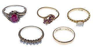 Mixed Gold and Sterling Silver Ring Assortment