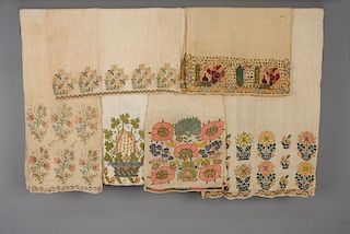 SIX TURKISH EMBROIDERED TEXTILES, EARLY - MID 20th C.