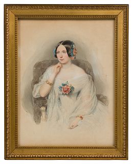 Leopold Fischer (Austrian, 1814-1860) Portrait Watercolor