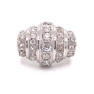 Retro Platinum Diamond Chevalier Ring