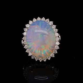 14k Opal Diamond Ring