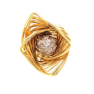 Rare ILIAS LALAOUNIS Diamond 18K Vintage Ring Motion Collection