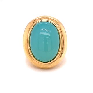 14k Aqua Stone Ring