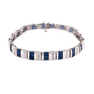 14k Diamond Sapphire Bracelet