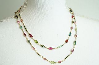 18k Multicolor Gems Necklace