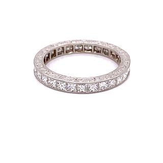 Platinum Princess Cut Diamond Eternity Ring