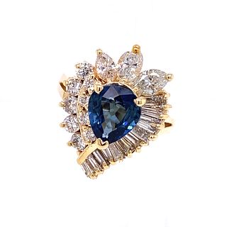 14k Sapphire DiamondÂ  Ring