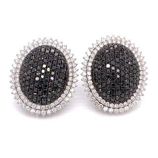 18k Black & White Diamond Earrings
