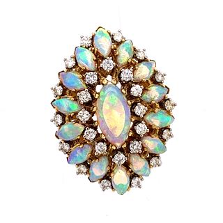 18k Opal Diamond Ring