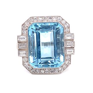 Platinum Diamond Amblygonite Ring