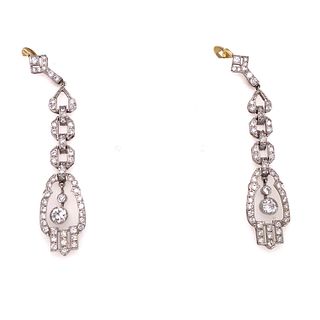 Platinum 18k Diamond Long Earrings