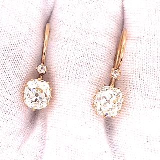 1920â€™s 18k 3ct Diamond Earrings