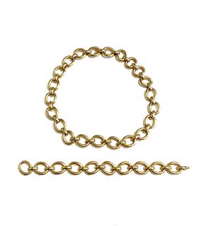 CARTIER 18k Set Chain Bracelet & Necklace