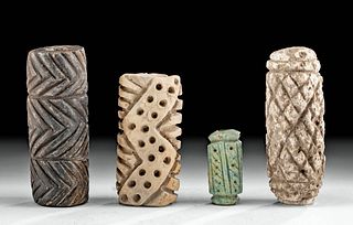 Olmec Carved Pottery Roller Stamps (group of 4)