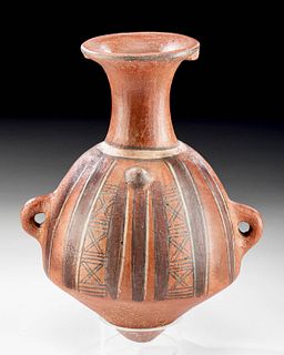 Inca Polychrome Pottery Aryballos w/ Geometric Motif