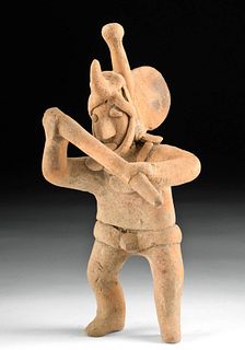 Colima Terracotta Shaman Warrior Figure w/ Staff