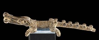 Charming 19th C. Ashanti Brass Crocodile Gold Weight