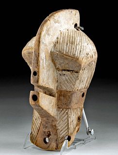 Early 20th C. African Songye Wooden Male Kifwebe Mask