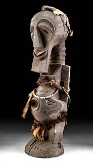 Late 20th C. African Songye Wood Standing Male Figure