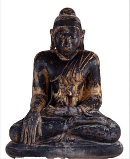 Life-sized Buddha, Wood, Burma, 18th Century