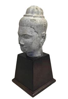 Bronze Head, Khmer, 10/12th Century