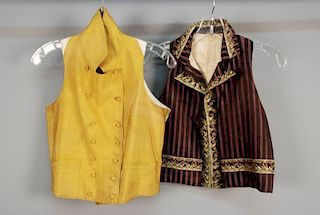 TWO GENTS SILK WAISTCOATS, EARLY 19th C.