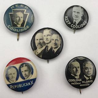 Group of 31 Calvin Coolidge Political Buttons Pinbacks