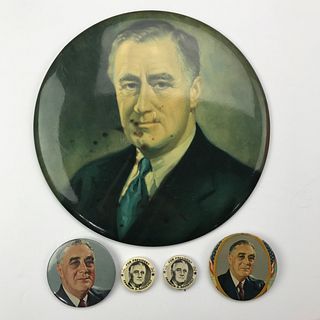 Large Group of 75 FDR Franklin Delano Roosevelt Political Buttons