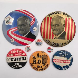 Group of 50 Barry Goldwater Campaign Buttons 6"
